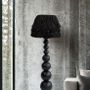 Lampadaires - Lampadaire WABI Japandi — Bois et laine carbonisés faits à la main - PLETOSTUDIO