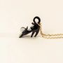 Bijoux - Pendentif Chat en corne noire et nacre - L INDOCHINEUR X RIVÊT