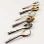 Couverts & ustensiles de cuisine - Set de 6 cuillères à café Baguette en corne noire africaine (par 6) - L INDOCHINEUR X RIVÊT