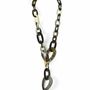 Jewelry - Big and small oval rings long necklace in marbled black horn - L INDOCHINEUR X RIVÊT