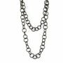 Bijoux - Grand Sautoir anneaux ronds moyens en corne noire unie - L INDOCHINEUR X RIVÊT