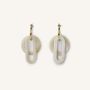 Bijoux - Créoles double anneaux suspendus en corne blonde - L INDOCHINEUR X RIVÊT