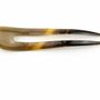 Barrettes - Wavy double hairpin in plain black horn - L INDOCHINEUR X RIVÊT