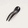 Barrettes - Wavy double hairpin in plain black horn - L INDOCHINEUR X RIVÊT