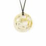 Bijoux - Pendentif damier bords libres en corne blonde - L INDOCHINEUR X RIVÊT