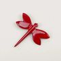Brooches - Gray-blue lacquered dragonfly brooch - L INDOCHINEUR X RIVÊT
