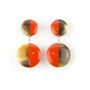 Jewelry - Full double disc earrings with orange lacquer - L INDOCHINEUR X RIVÊT