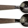 Couverts & ustensiles de cuisine - Grands couverts manche triangle bois laqués rouge - L INDOCHINEUR X RIVÊT