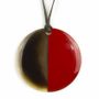 Bijoux - Pendentif disque laqué gris-bleu - L INDOCHINEUR X RIVÊT