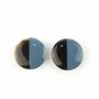 Jewelry - Disc earrings with ear-clip and gray-blue lacquer - L INDOCHINEUR X RIVÊT