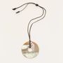 Bijoux - Pendentif grand anneau plat en corne blonde - L INDOCHINEUR X RIVÊT