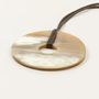 Bijoux - Pendentif grand anneau plat en corne blonde - L INDOCHINEUR X RIVÊT