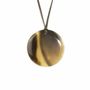Bijoux - Médaillon disque simple en corne noire marbrée - L INDOCHINEUR X RIVÊT