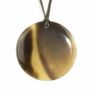 Bijoux - Médaillon disque simple en corne noire marbrée - L INDOCHINEUR X RIVÊT
