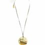 Bijoux - Médaillon disque simple en corne noire marbrée - L INDOCHINEUR X RIVÊT