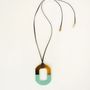 Jewelry - Oval pendant in buffalo hoof and lavender lacquer - L INDOCHINEUR X RIVÊT