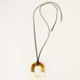Jewelry - Oval pendant in buffalo hoof and lavender lacquer - L INDOCHINEUR X RIVÊT
