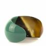 Bracelets - Curved open bracelet with cream coffee lacquer in Size M - L INDOCHINEUR X RIVÊT