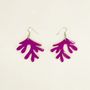 Bijoux - Boucles d'oreilles corail laquées vert émeraude - L INDOCHINEUR X RIVÊT