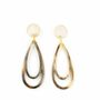 Bijoux - Boucles d'oreilles à tiges double larme en corne blonde - L INDOCHINEUR X RIVÊT