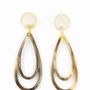 Bijoux - Boucles d'oreilles à tiges double larme en corne blonde - L INDOCHINEUR X RIVÊT