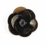 Broches - Broche fleur en corne noire marbrée - L INDOCHINEUR X RIVÊT