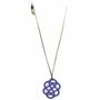 Jewelry - Gray-blue lacquered flower pendant - L INDOCHINEUR X RIVÊT