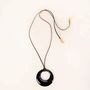 Jewelry - Small irregular ring pendant in marbled black horn - L INDOCHINEUR X RIVÊT