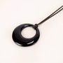 Jewelry - Small irregular ring pendant in marbled black horn - L INDOCHINEUR X RIVÊT