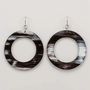 Jewelry - Big flat ring earrings in marbled horn - L INDOCHINEUR X RIVÊT