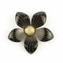 Broches - Broche fleur bicolore en corne noire unie - L INDOCHINEUR X RIVÊT