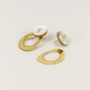 Jewelry - 2-part oval brass earrings with a horn pendant - L INDOCHINEUR X RIVÊT