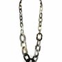 Bijoux - Collier anneaux plats ovales fins (3 tailles) en corne blonde Africaine - L INDOCHINEUR X RIVÊT