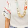 Jewelry - Stem necklace with rectangular rings in blond and black horn - L INDOCHINEUR X RIVÊT