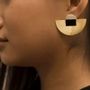 Jewelry - Stone & Brass Crescent earrings - L INDOCHINEUR X RIVÊT
