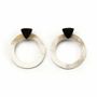 Bijoux - Boucles d'oreilles anneau en corne blonde avec petit triangle noir - L INDOCHINEUR X RIVÊT