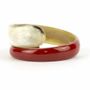 Bracelets - Orange lacquered snake-shaped bracelet in Size S - L INDOCHINEUR X RIVÊT