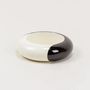 Bracelets - Black outside and white inside round lacquered wood bracelet in Size L - L INDOCHINEUR X RIVÊT