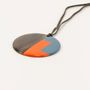 Jewelry - Disc pendant in buffalo hoof and brick and ivory lacquer - L INDOCHINEUR X RIVÊT