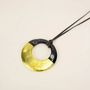Jewelry - Small round circle pendant in marble horn and brick red lacquer - L INDOCHINEUR X RIVÊT