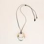 Jewelry - Small round circle pendant in marble horn and brick red lacquer - L INDOCHINEUR X RIVÊT