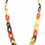 Bijoux - Collier anneaux ovales plats et fins en sabot et laque ivoire - L INDOCHINEUR X RIVÊT