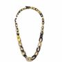Bijoux - Collier anneaux ovales plats et fins en sabot et laque ivoire - L INDOCHINEUR X RIVÊT