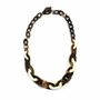 Bijoux - Collier anneaux ovales plats et fins en sabot et laque ivoire - L INDOCHINEUR X RIVÊT