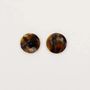 Bijoux - Boucles d'oreilles clip disque laqué bicolore orange et gris-bleu - L INDOCHINEUR X RIVÊT