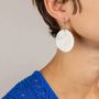 Bijoux - Boucles d'oreilles disque plein bord droit en corne blonde - L INDOCHINEUR X RIVÊT