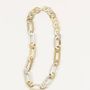 Bijoux - Collier anneaux épais ronds et ovales bords droits en corne blonde africaine - L INDOCHINEUR X RIVÊT