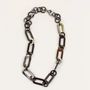Bijoux - Collier anneaux épais ronds et ovales bords droits en corne blonde africaine - L INDOCHINEUR X RIVÊT