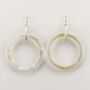 Bijoux - Boucles d'oreilles 1 grand et 1 petit anneaux ronds bords droits, en corne noire de zébu africain - L INDOCHINEUR X RIVÊT