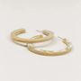 Bijoux - Boucle d'oreille petits anneaux ronds bords droits en corne noire Africaine - L INDOCHINEUR X RIVÊT